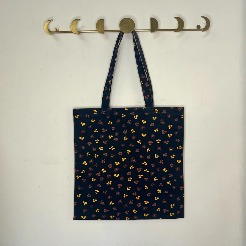 Madewell Insider Black Floral Canvas Tote Bag
